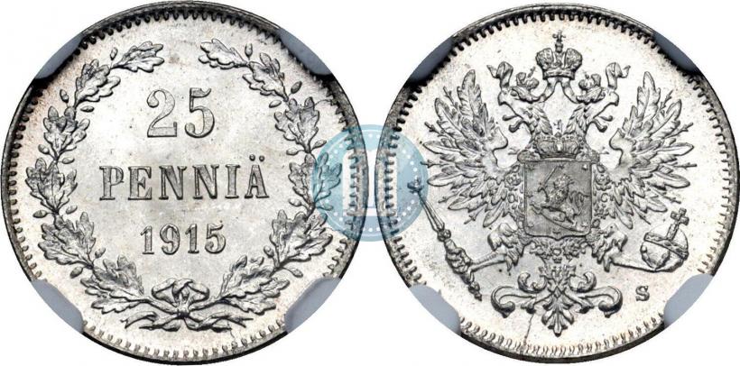 Фото 25 пенни 1915 года S 