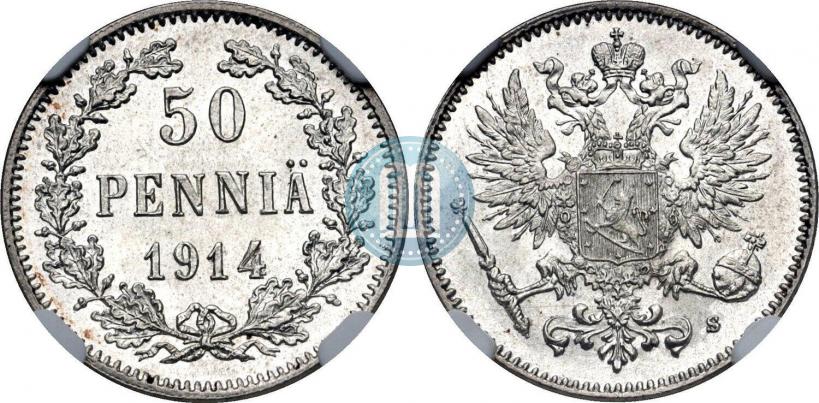 Picture 50 pennia 1914 year S 