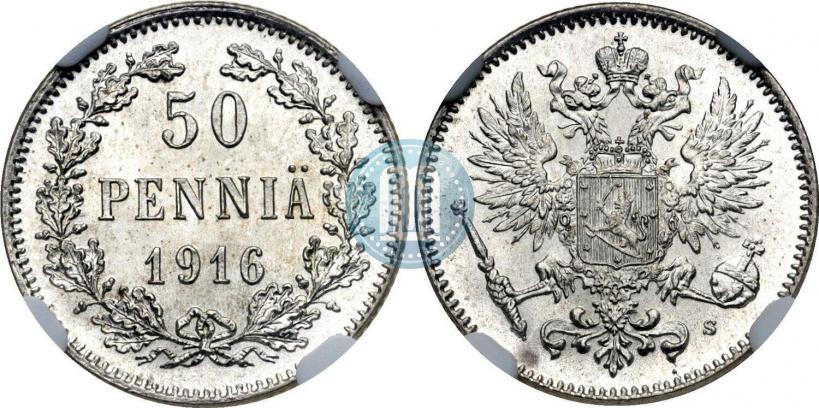 Фото 50 пенни 1916 года S 