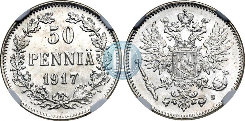 Фото 50 пенни 1917 года S 