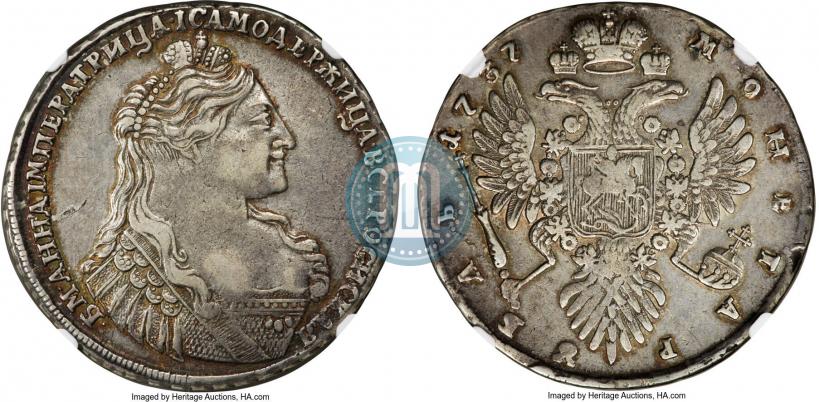 Фото 1 рубль 1737 года  "Тип 1735 года"