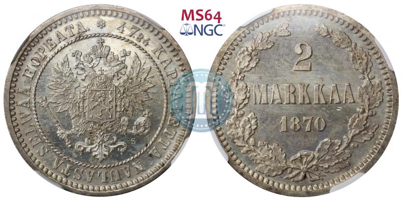 Picture 2 markkaa 1870 year S 