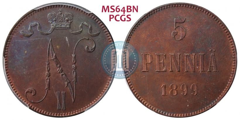 Picture 5 pennia 1899 year  