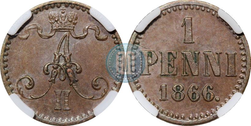 Фото 1 пенни 1866 года  