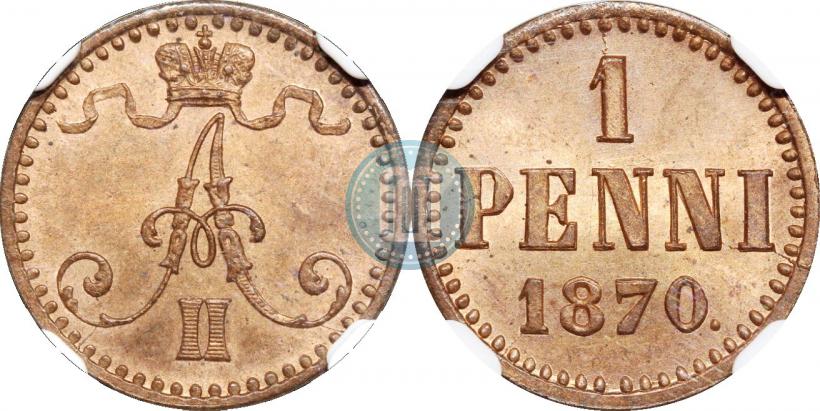 Фото 1 пенни 1870 года  