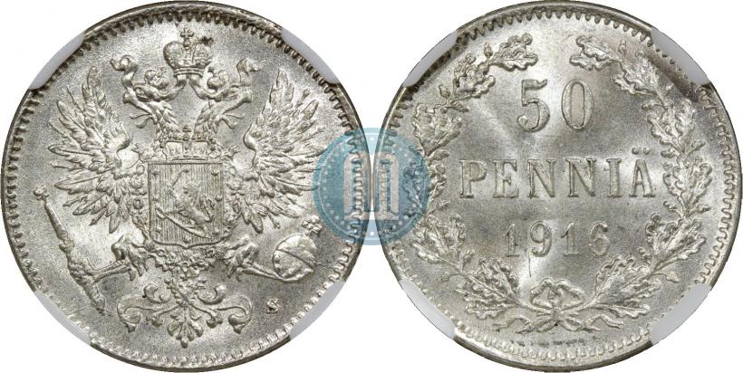 Фото 50 пенни 1916 года S 