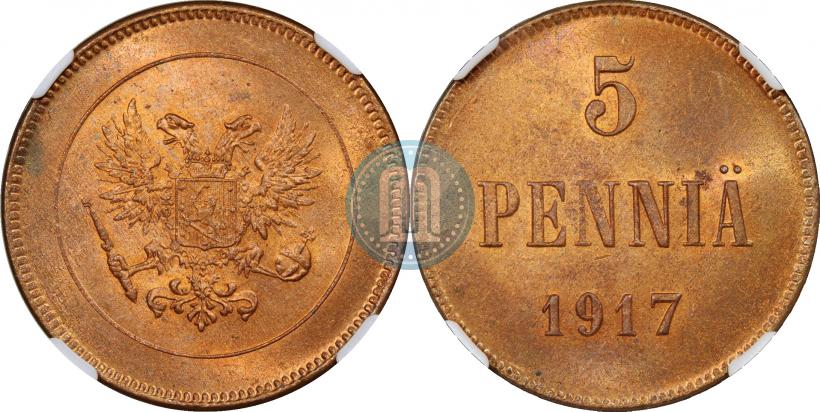 Фото 5 пенни 1917 года  