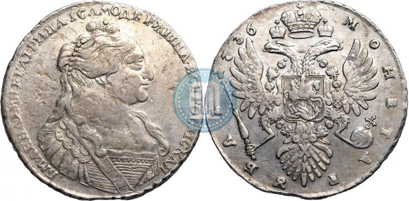 Фото 1 рубль 1736 года  "Тип 1735 года"