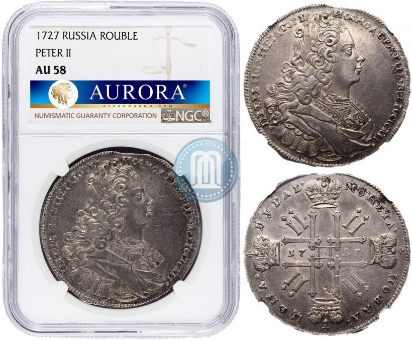 Фото 1 рубль 1727 года  "Московский тип"