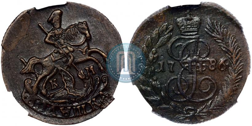 Фото Полушка 1786 года КМ 