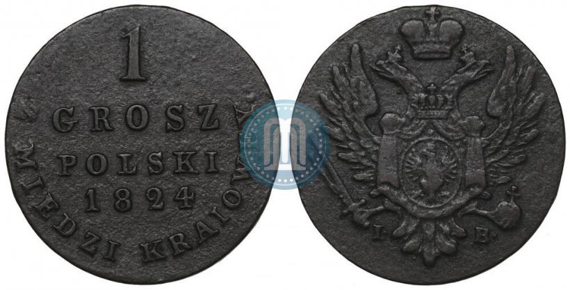 Picture 1 grosz 1824 year IB "Z MIEDZI KRAIOWEY"
