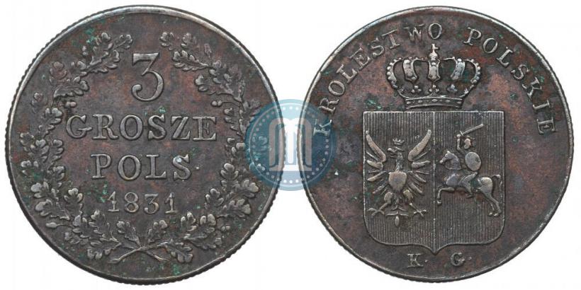 Picture 3 grosze 1831 year KG "Polish uprising"