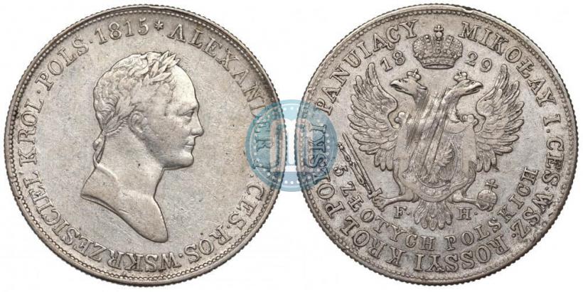 Picture 5 złotych 1829 year FH 