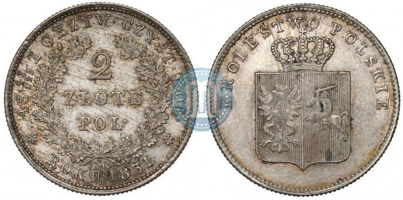 Picture 2 złote 1831 year KG "Polish uprising"