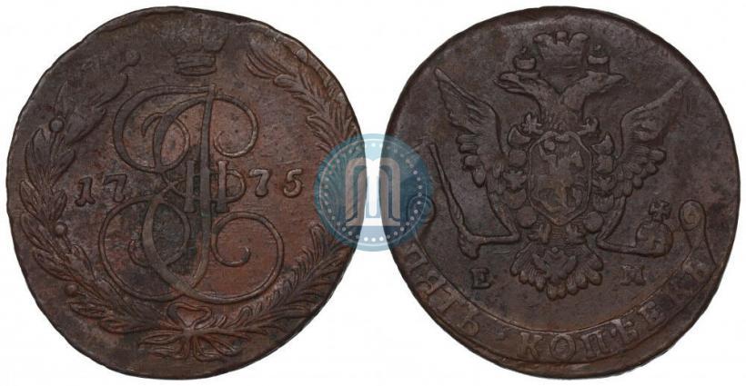Picture 5 kopecks 1775 year ЕМ 