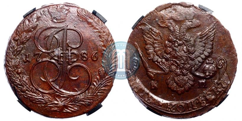 Фото 5 копеек 1786 года ЕМ 
