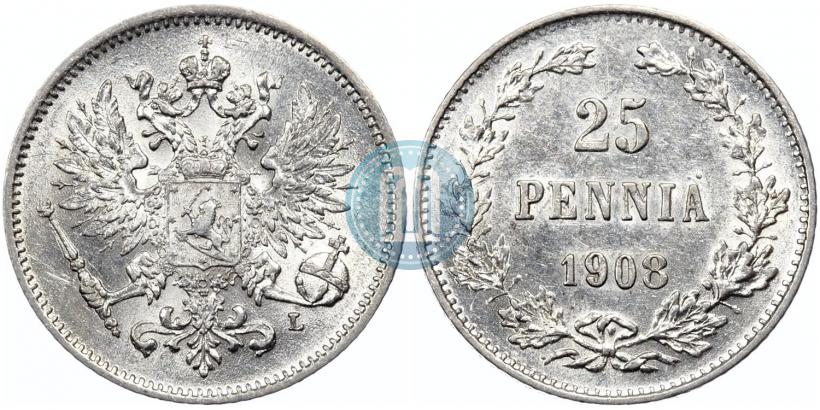 Picture 25 pennia 1908 year L 