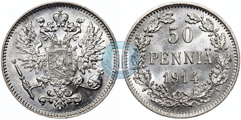 Picture 50 pennia 1914 year S 