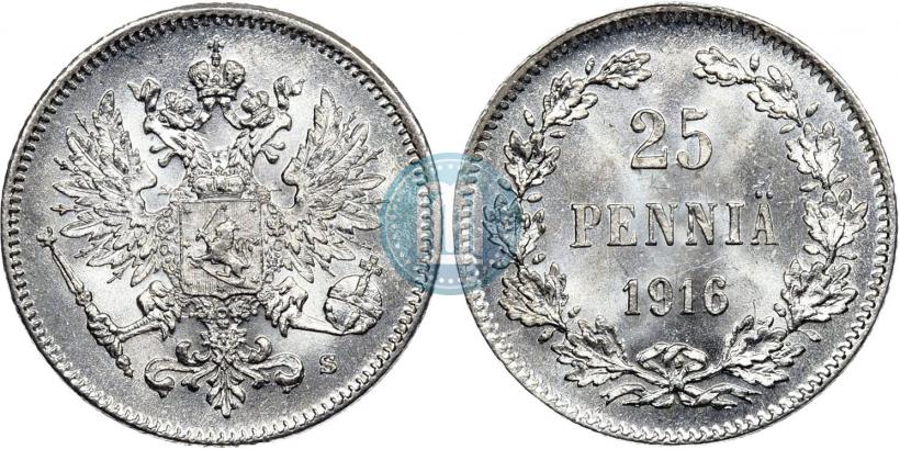 Picture 25 pennia 1916 year S 
