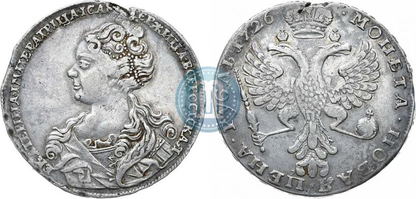 Picture 1 rouble 1726 year  "Moscow type, portrait turned to the left"