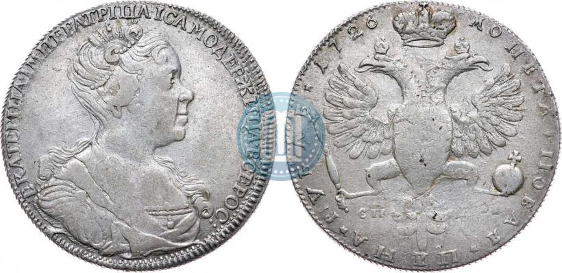 Picture 1 rouble 1726 year СПБ "Petersburg type, portrait turned to the right"
