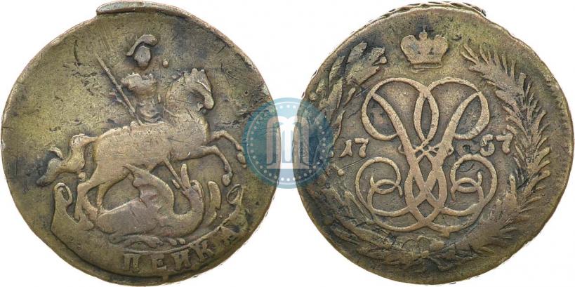 Picture 1 kopeck 1757 year  