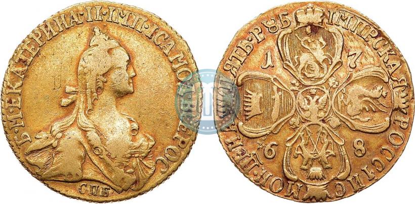 Фото 5 рублей 1768 года СПБ 