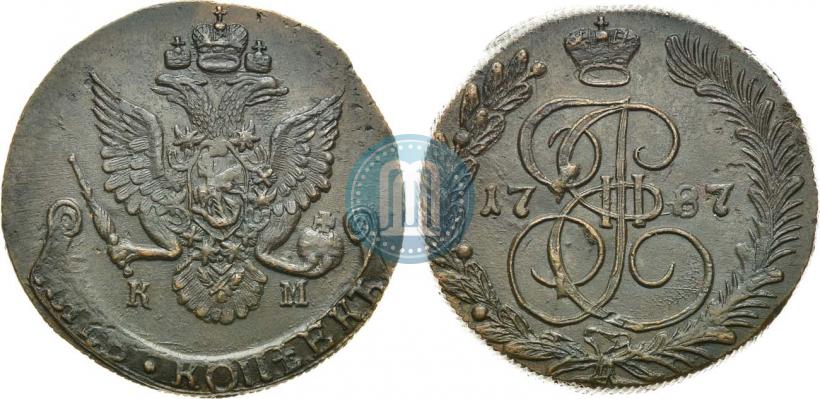 Фото 5 копеек 1787 года КМ 