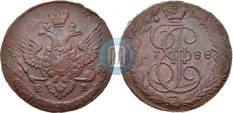 Picture 5 kopecks 1788 year ЕМ 