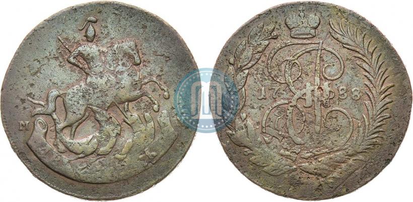Фото 2 копейки 1788 года ММ 