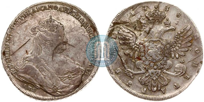 Picture 1 rouble 1738 year СПБ "Petersburg type"
