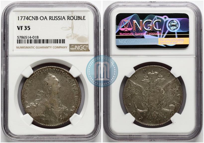 Picture 1 rouble 1774 year СПБ-ФЛ 