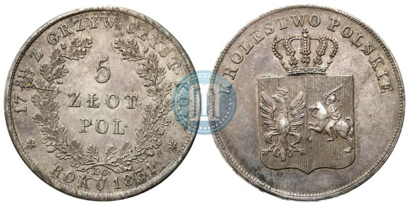 Picture 5 złotych 1831 year KG "Polish uprising"