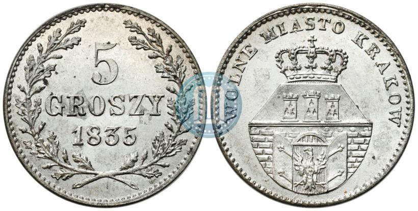 Picture 5 groszy 1835 year  "Free city of Kraków"