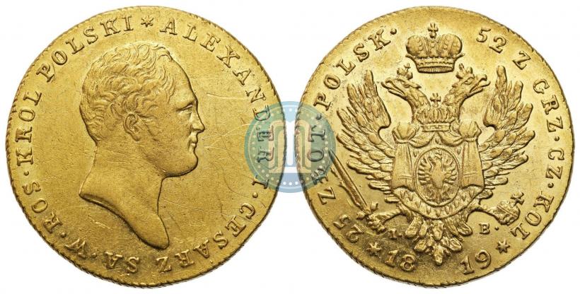 Picture 25 złotych 1819 year IB 