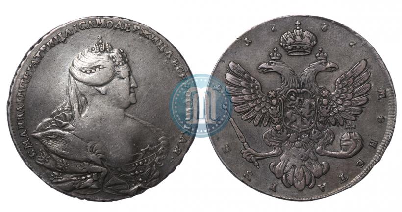 Picture 1 rouble 1737 year  "Moscow type"