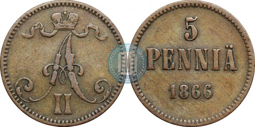 Фото 5 пенни 1866 года  