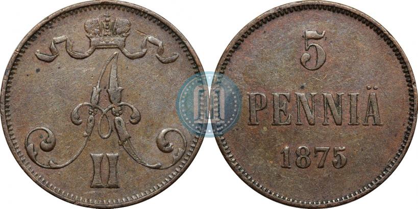 Picture 5 pennia 1875 year  