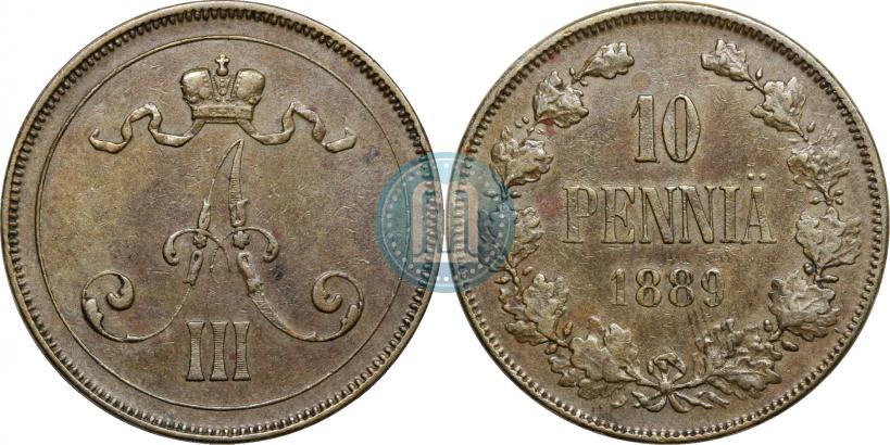 Фото 10 пенни 1889 года  