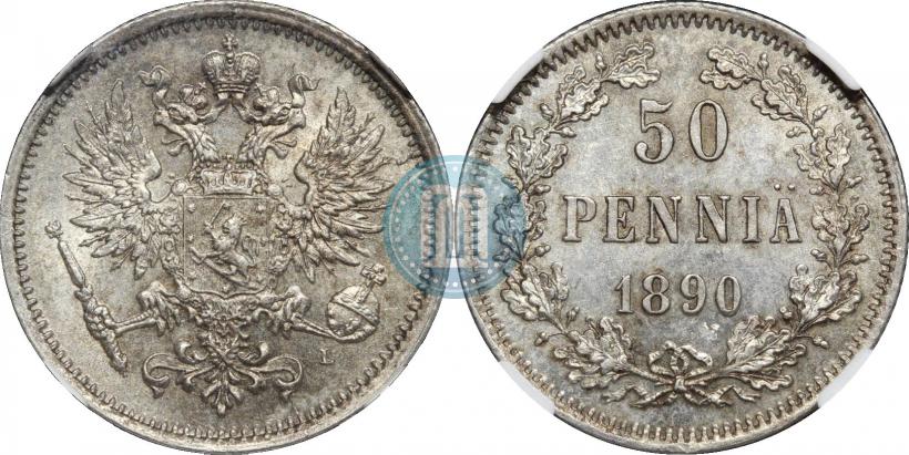 Фото 50 пенни 1890 года L 