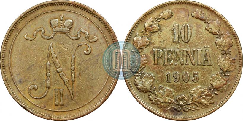 Picture 10 pennia 1905 year  