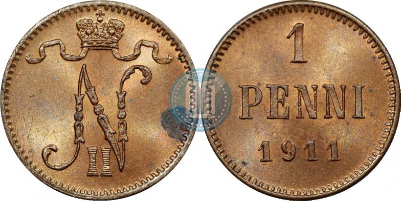 Фото 1 пенни 1911 года  