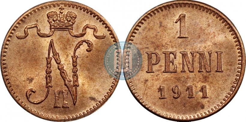 Фото 1 пенни 1911 года  