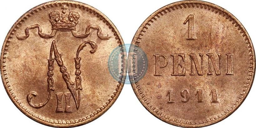 Фото 1 пенни 1911 года  
