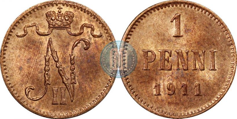 Фото 1 пенни 1911 года  