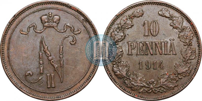 Picture 10 pennia 1914 year  
