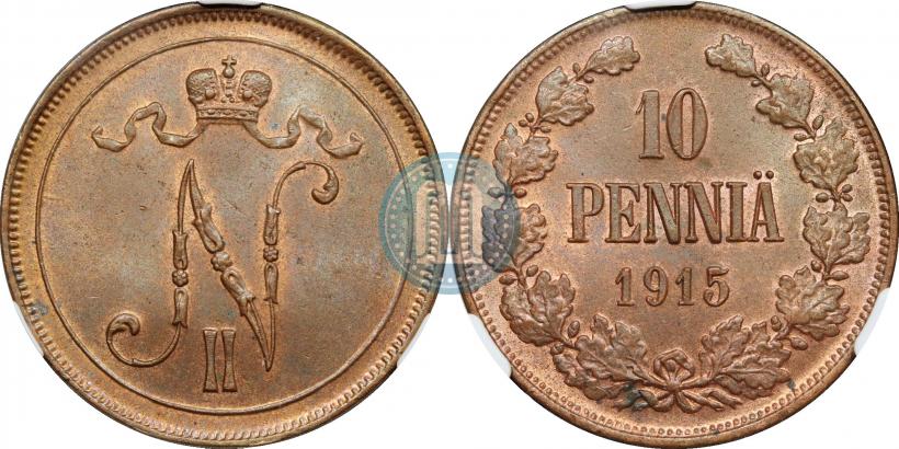 Фото 10 пенни 1915 года  