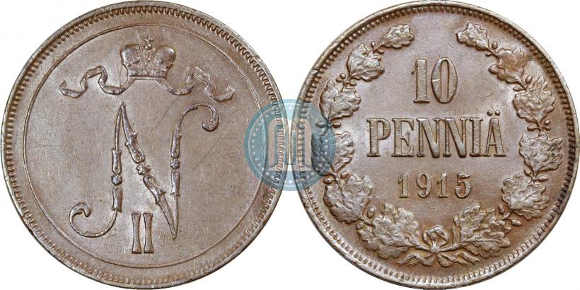 Фото 10 пенни 1915 года  