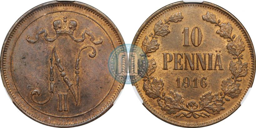 Фото 10 пенни 1916 года  