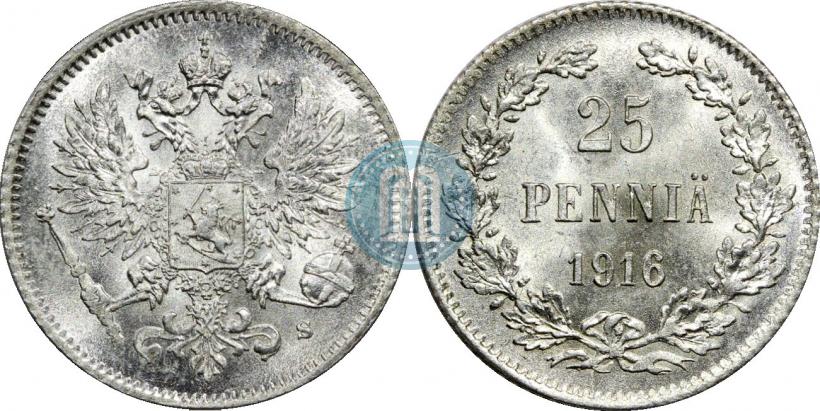 Picture 25 pennia 1916 year S 